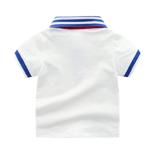 Boys' Short Sleeve Polo Shirt | Soft Cotton, Lapel Collar