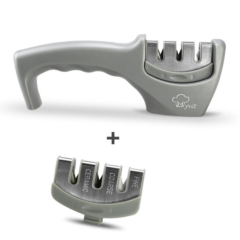 Knife Sharpener — Pull-Through Whetstone Sharpener with Tungsten Steel & Diamond Rods