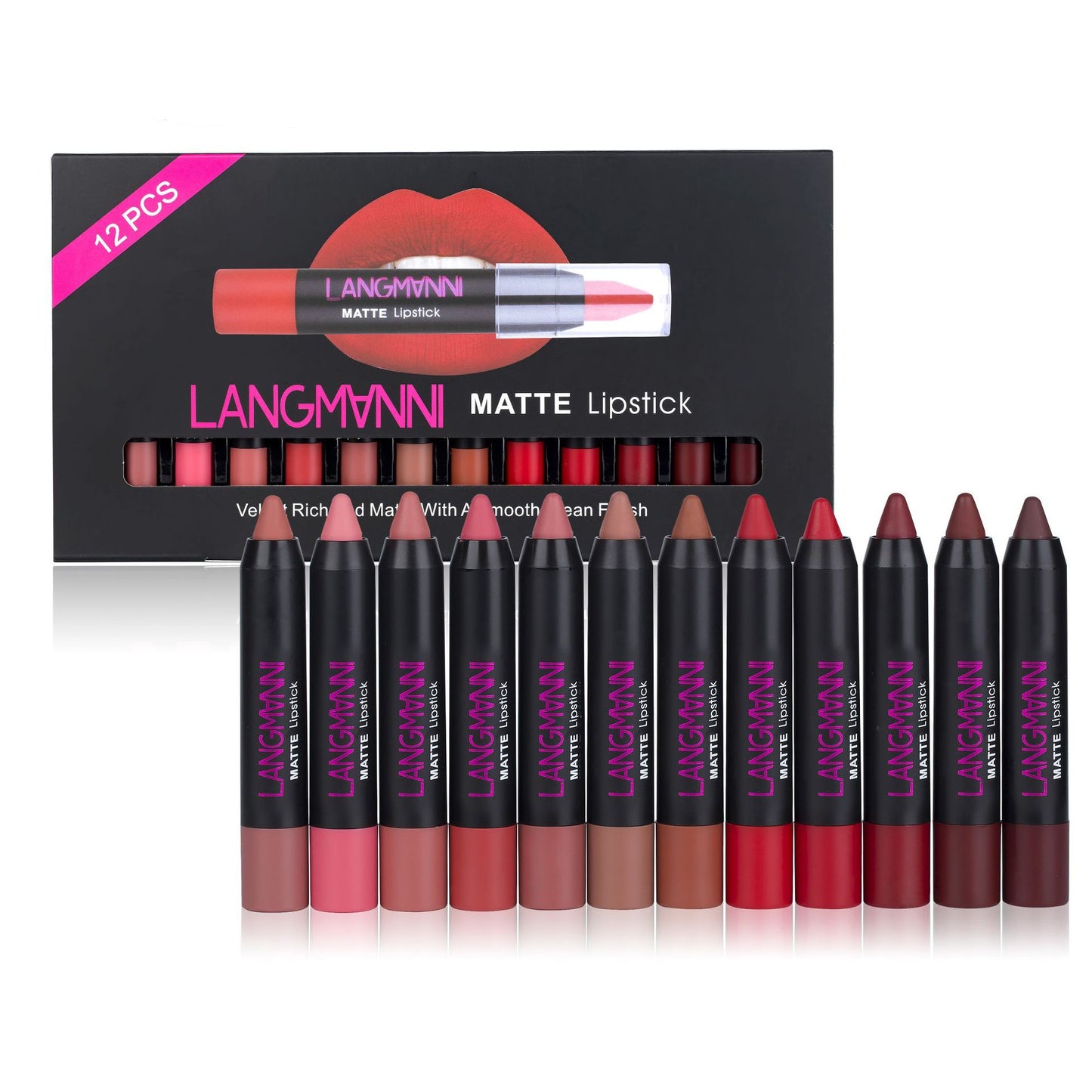 12-Piece Lipstick Gift Set – 12 Colours, 3.5g Each