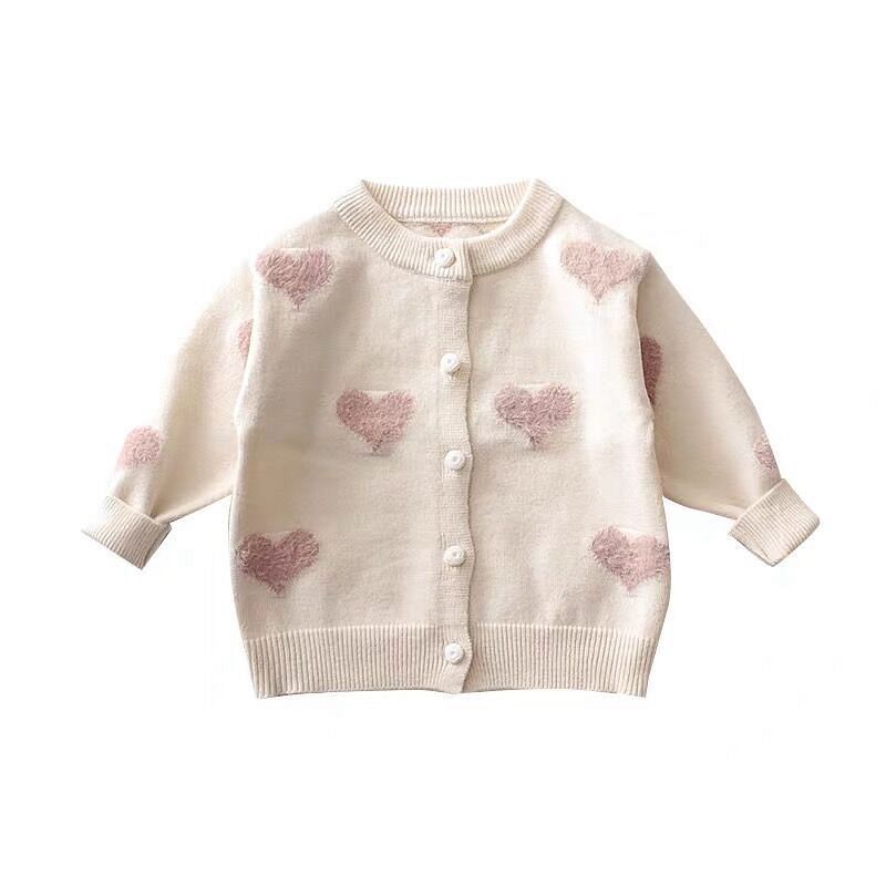 Girls' Heart Knit Cardigan | Soft Floral Children's Knitwear