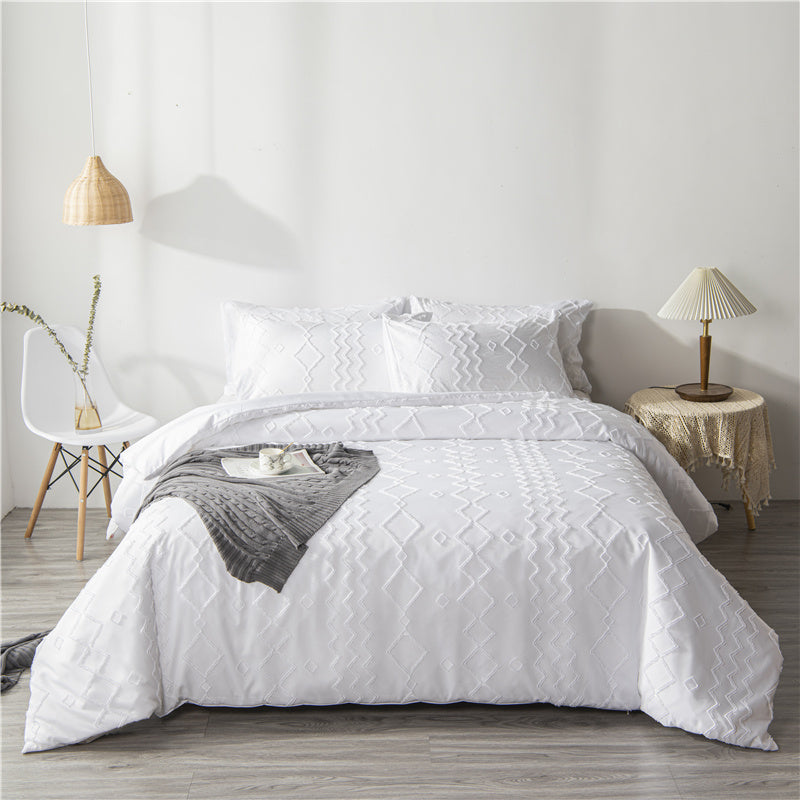 Bohemian Pillow Cases | Dark Grey, Light Grey, White & Mandala