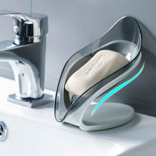 Self-Draining Soap Dish Holder – Non-Slip Leaf Design Bathroom Soap Tray