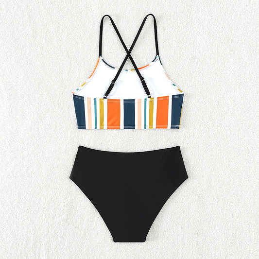 Girls' Two-Piece Bikini Swimsuit | Black | Ages 7–16