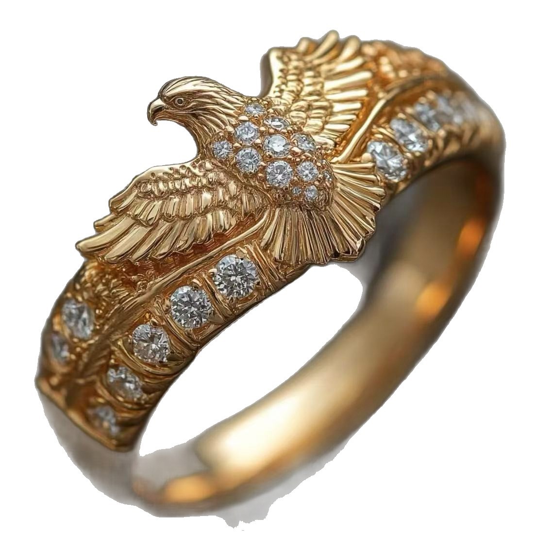 Gold Eagle Wing Ring | Minimalist Alloy Statement Ring for Women