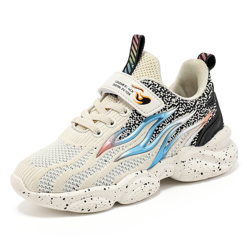 Kids' Retro Mesh Trainers – Anti-Slip, Sizes 28–39