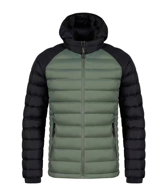 Men's Fleece-Lined Hooded Padded Jacket | Winter Cotton Coat