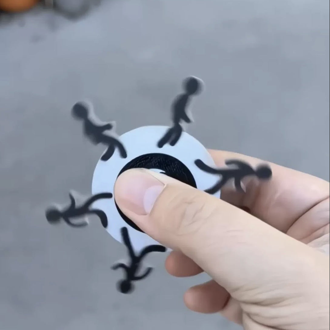 Stickman Running Fingertip Gyro | Animated Acrylic Fidget Spinner Toy