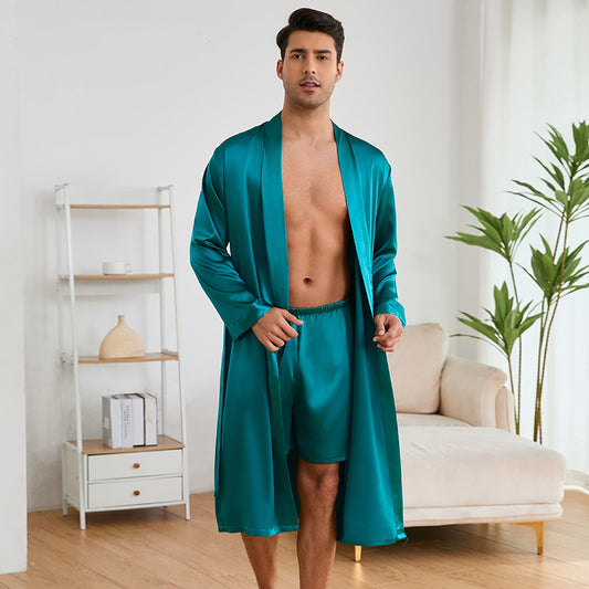 Men's Robe & Shorts Set | Solid Colour Homewear