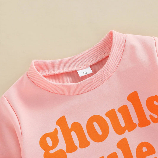 Children's Letter Print Cotton Pullover Sweater | Kids Casual Top