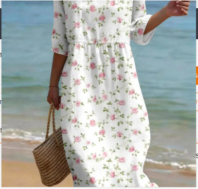 Women's Floral Print Long Sleeve Round Neck Dress | 14 Styles