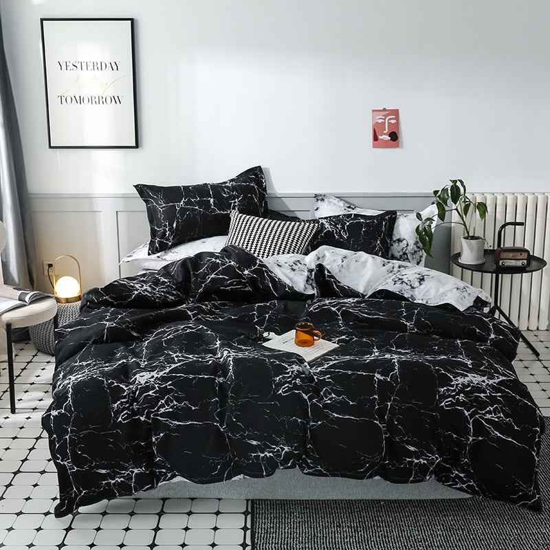 Plain Weave Polyester Bedding Set – Reactive Print Duvet Cover Set in Multiple Sizes