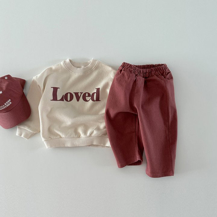 Children's Cotton Letter Sweatshirt | Crew Neck Kids Top