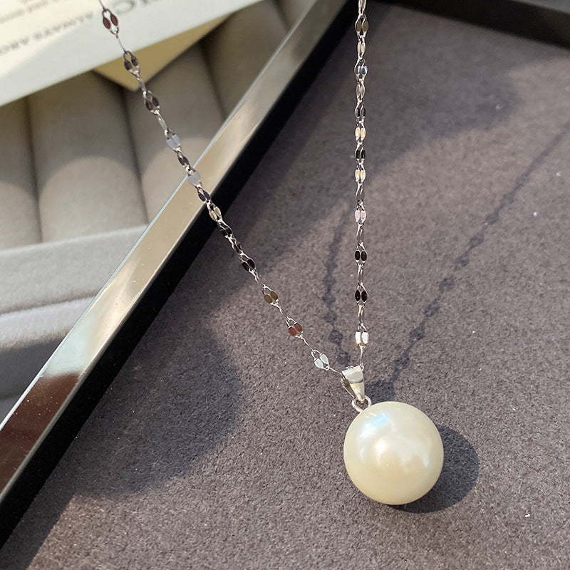 Pearl Clavicle Chain Necklace | Real Gold Plated Minimalist Pearl Necklace for Women