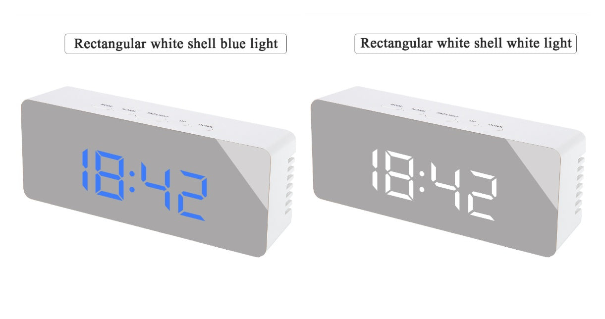 LED Mirror Alarm Clock with Temperature Display