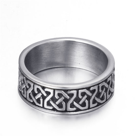 Men's Alloy Luna Moon Ring – Silver Celestial Statement Band