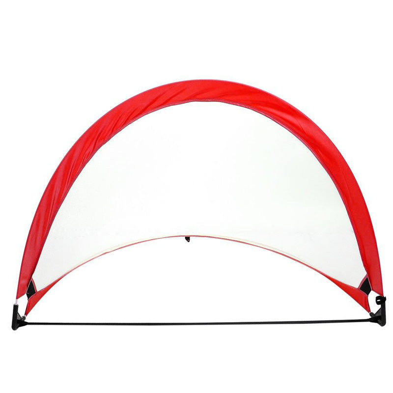 Foldable Football Practice Goal – Portable Pop-Up Soccer Net Kids & Students Black, Orange, Light Blue & Red