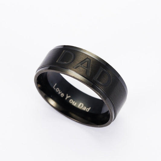 Geometric Titanium Steel Ring | Black, Gold & Rose Gold | Sizes 6–12