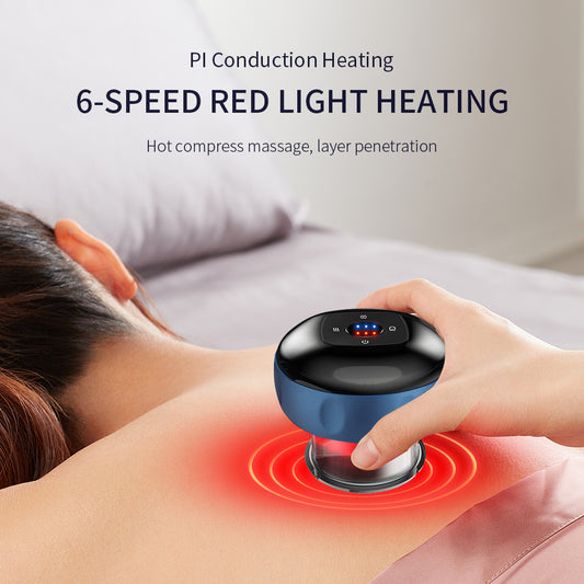 Electric Vacuum Cupping & Gua Sha Massager — Smart Breathing Therapy Device with Heat & Red Light