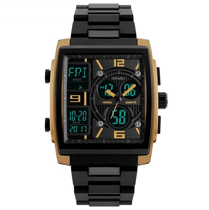 Men's LED Digital Sport Watch – 43mm, Luminous, Alarm & Date