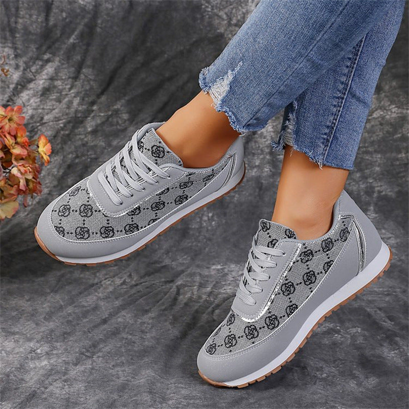 Women's Flat Lace-Up PU Leather Casual Sneakers | EU 35–43