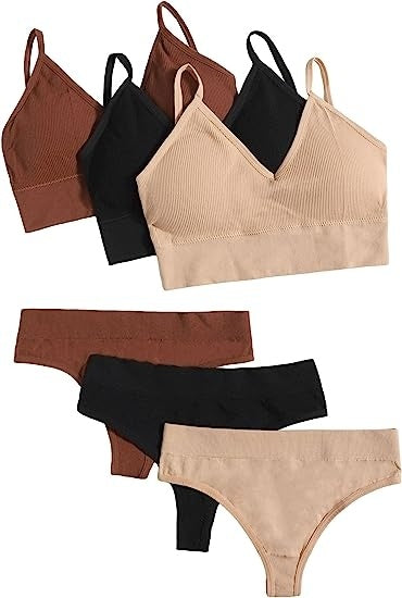 Triangle Cup Push-Up Knicker 3-Pack | S-XL | 3 Colour Sets