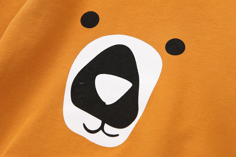 Kids Bear Print Cotton Pullover Sweatshirt | Autumn Winter Jumper