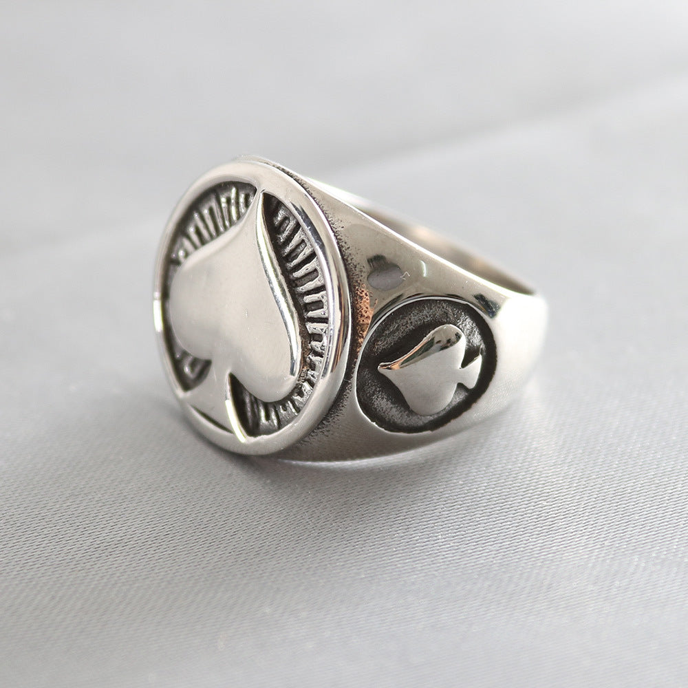 Men's Stainless Steel Sacred Heart of Jesus Ring – Punk Biker Cross Amulet
