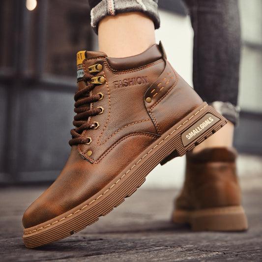 Men's Retro Low-Heel Martin Boots | British Style