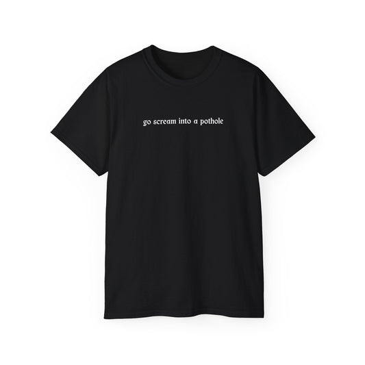 Loose Fit Round Neck Printed T-Shirt Black | Unisex Casual Tee