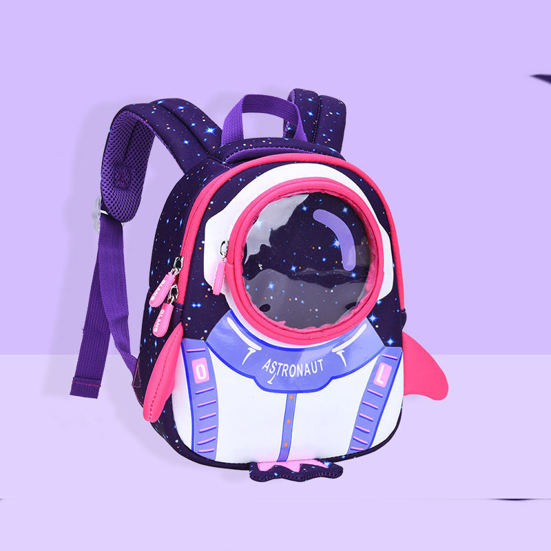 Toddler Astronaut Backpack – Cartoon Canvas Anti-Lost Bag, Ages 1–6