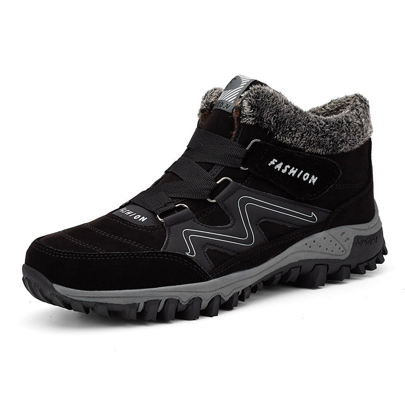 Plush-Lined Winter Couple Shoes - Warm Velvet Thick-Sole Casual Boots