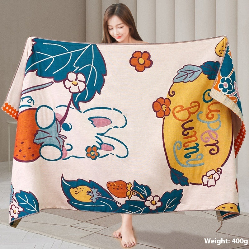 Four-Layer Cotton Gauze Bath Towel | Oversized 160×80cm | Soft & Low-Lint