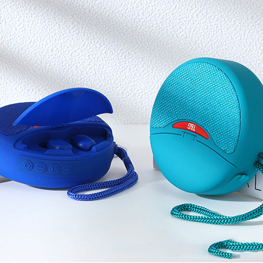 Portable Bluetooth Speaker with Earbuds Charging Case | FM Radio & TF Card
