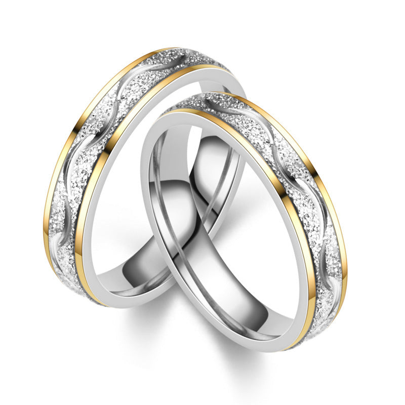 Two-Tone Gold Titanium Steel Ring | Minimalist U-Shape Unisex Ring