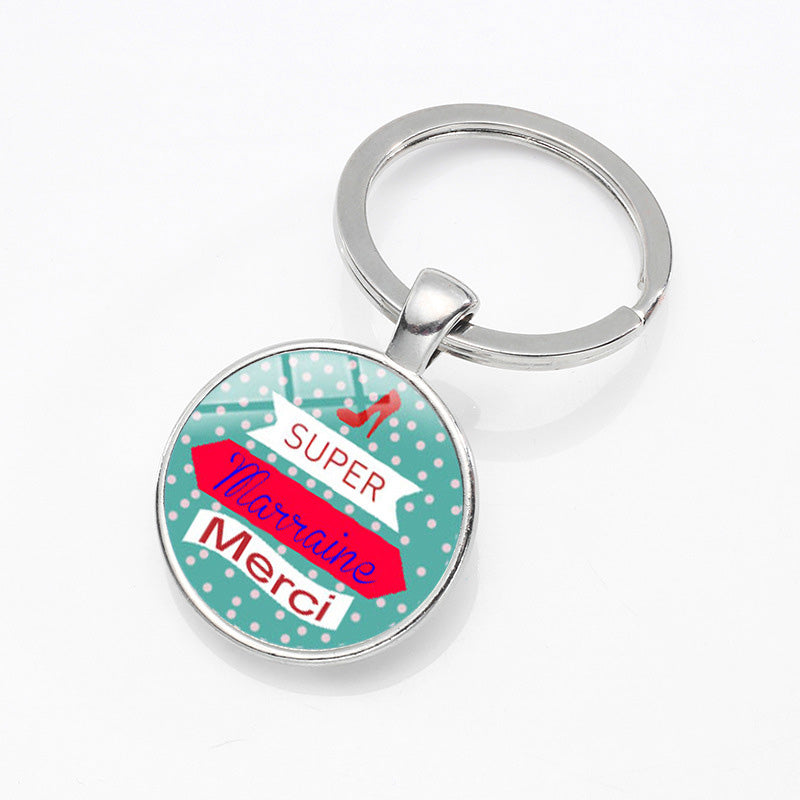 Round Glass Dome Sentiment Keychain | 13 Designs