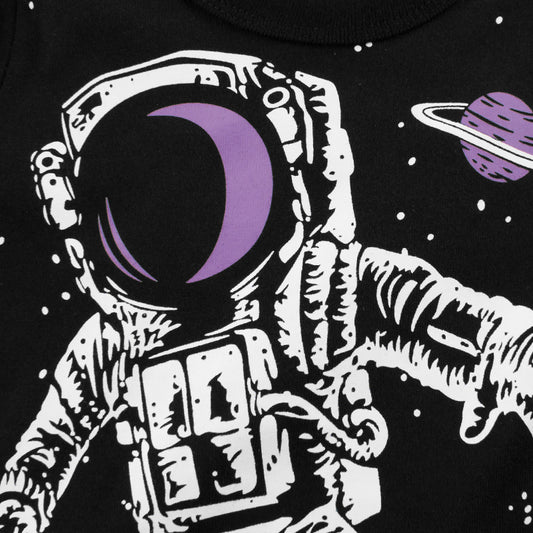 Children's Long Sleeve Cartoon Cotton T-Shirt Black | Ages 2-9