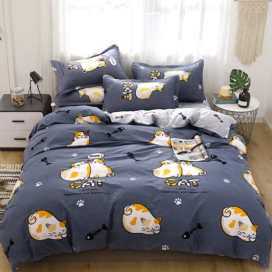 Printed Cotton Bedding Set | 5 Sizes | 3 or 4 Piece