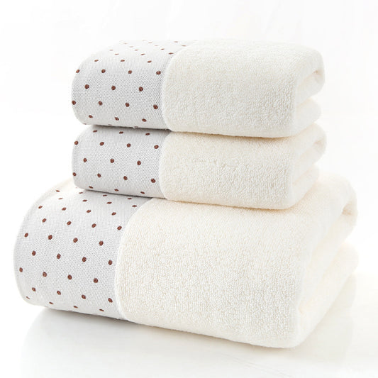 Embroidered Cotton Hotel Towel Set | 3-Piece Jacquard Bath & Hand Towels