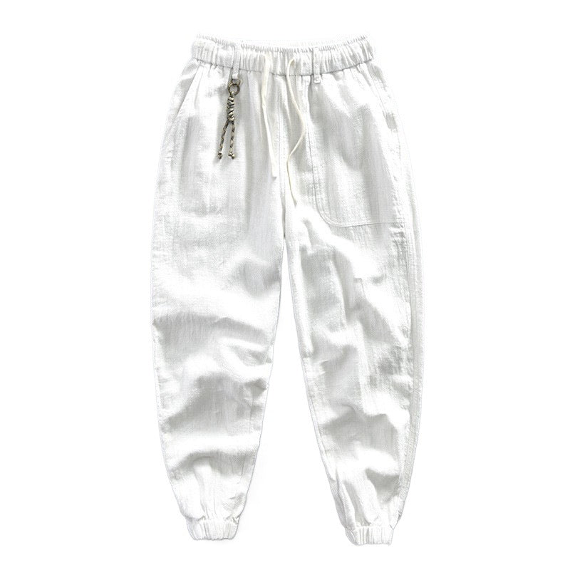 Men's Cotton-Linen Tapered Cropped Trousers | 5 Colours M-4XL