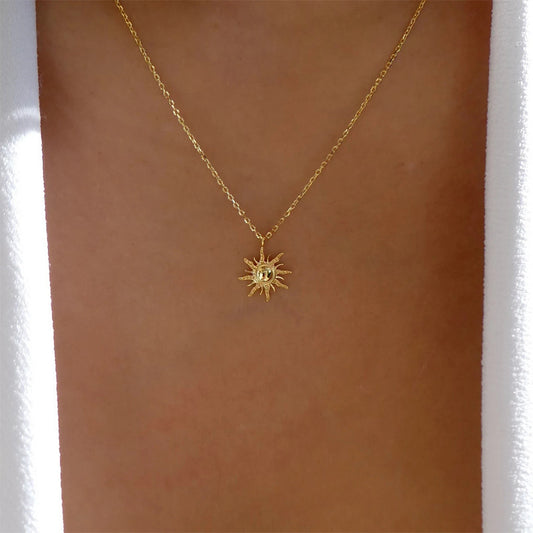 Sunlight-inspired Pendant Necklace Bold Clavicle Chain