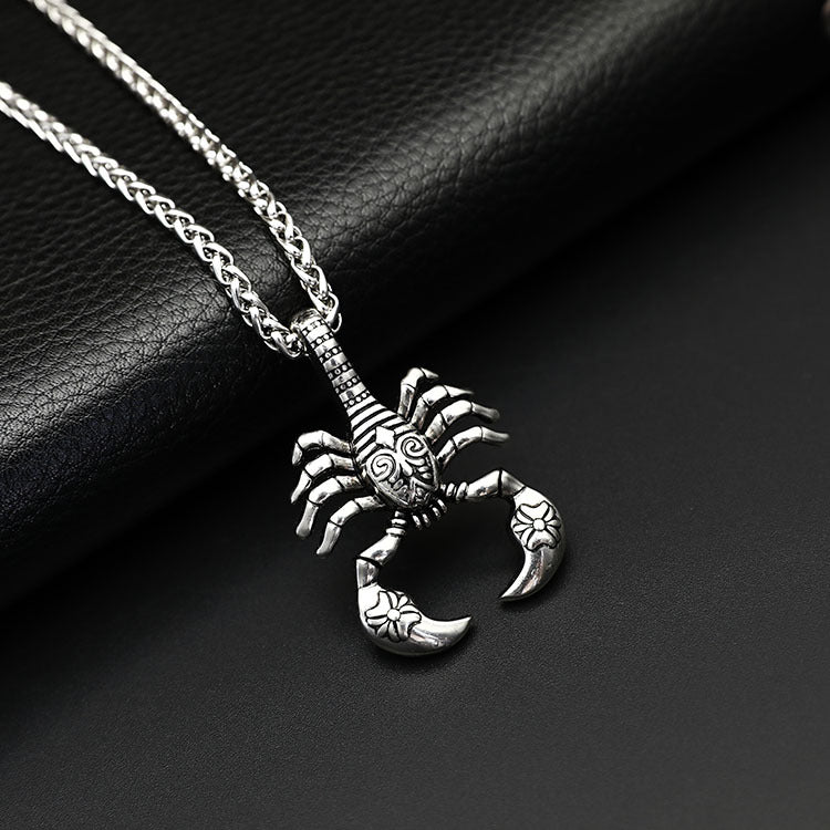 Men's Titanium Steel Chain Necklace with Alloy Pendant | Antique Silver