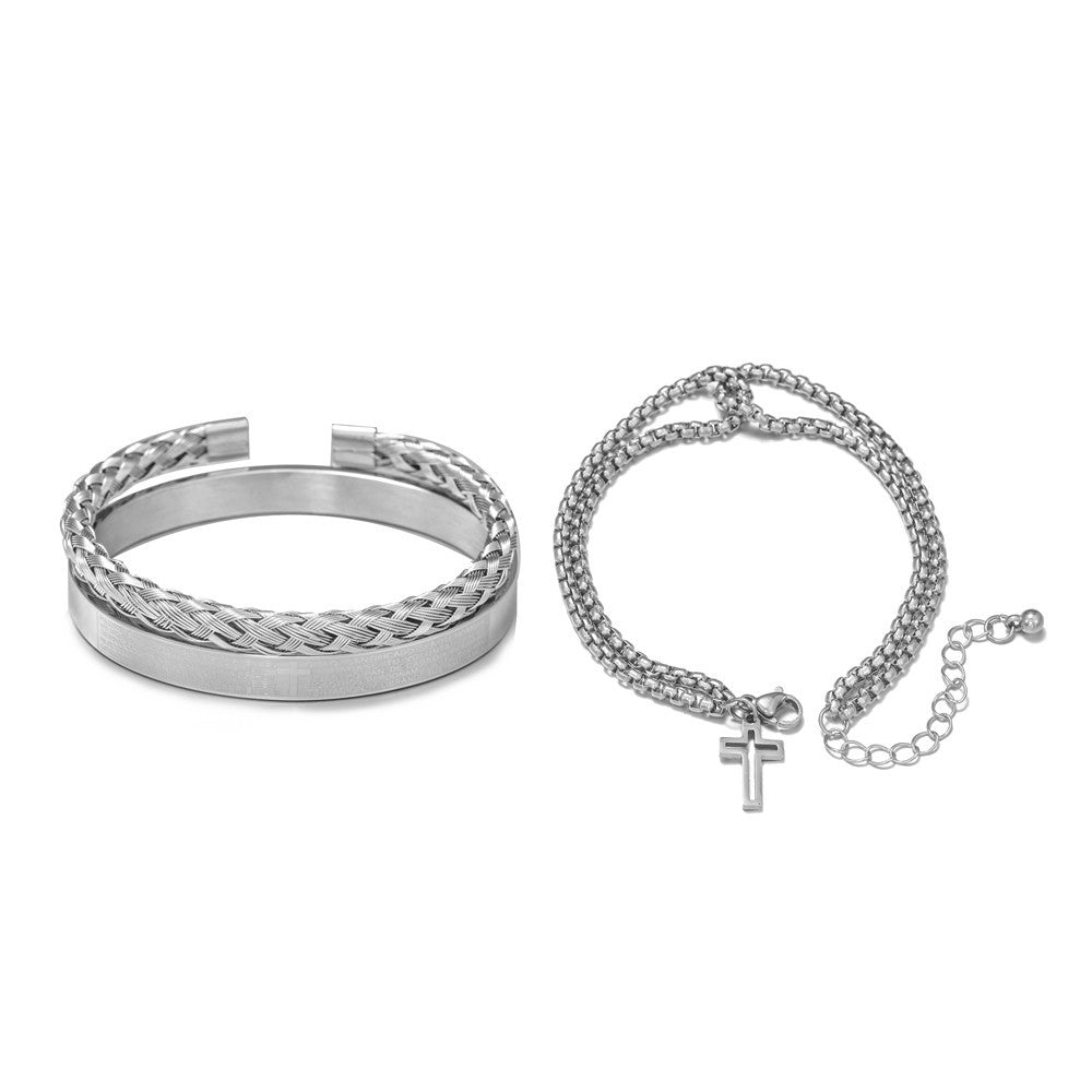 Men's Alloy Bangle Bracelets – Silver & Gold Plated Wrist Stack