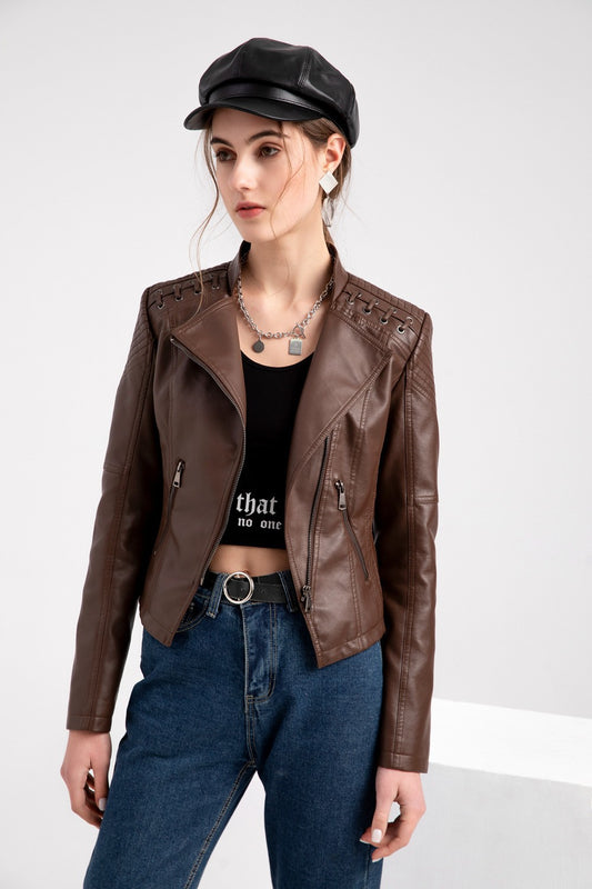 Women's Faux Leather Short Jacket | Slim Fit in 6 Colours