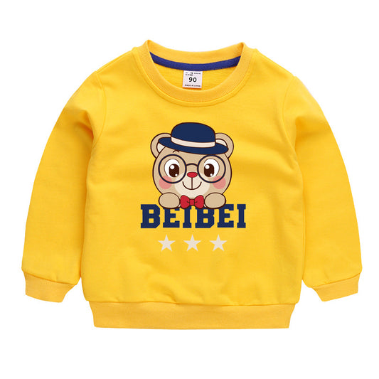 Children's Cartoon Cotton Pullover Sweatshirt | Boys Long Sleeve Top