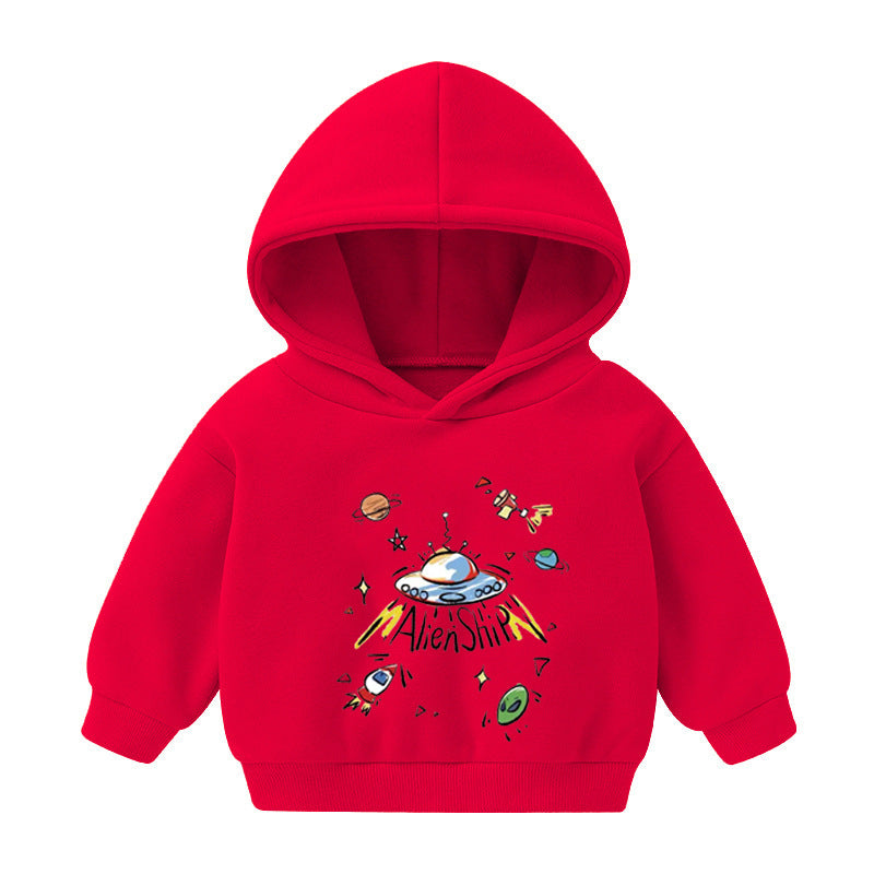 Kids Hooded Fleece Pullover Sweater – Unisex Long-Sleeve Top