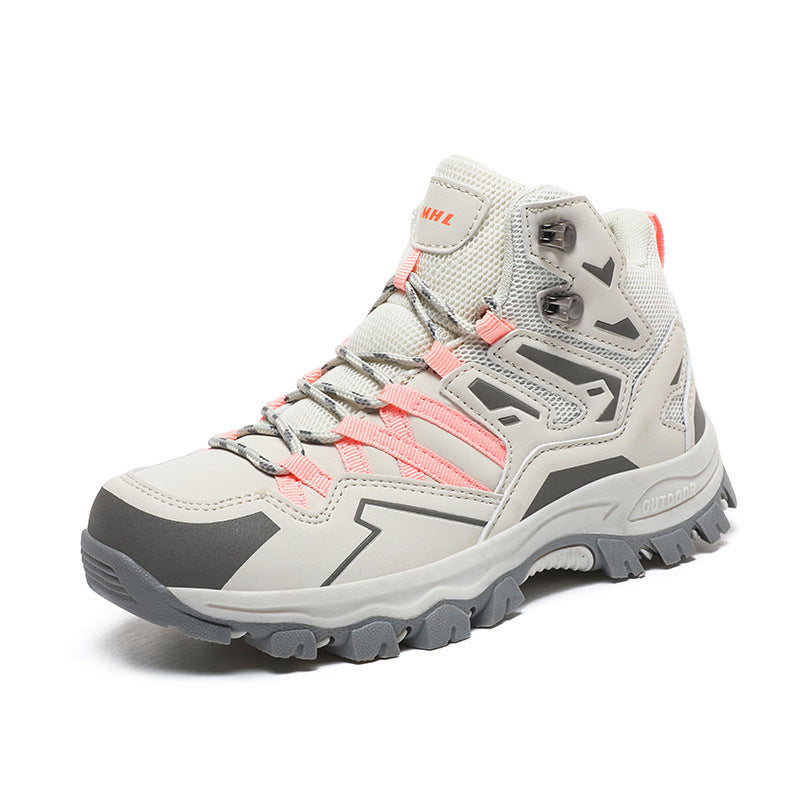 Low-Top Outdoor Hiking Trainers - Flannel Upper Lace-Up Trail Shoes