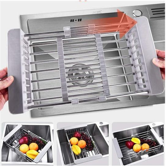 Stainless Steel Sink Drain Rack – Over-Sink Drainer Basket