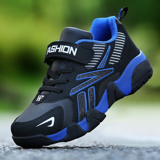 Children's Basketball Trainers – Boys' Sports Shoes, Blue & Orange