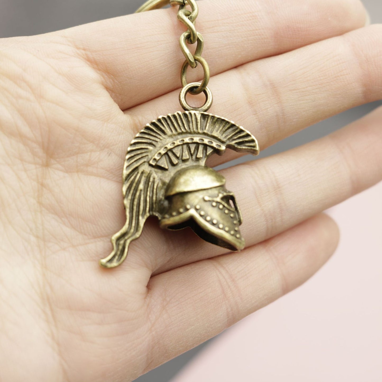 Metal Helmet Keychain Pendant | Bronze & Silver