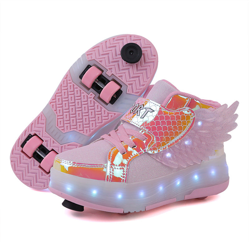 Children's LED Roller Skate Shoes with Retractable Wheels
